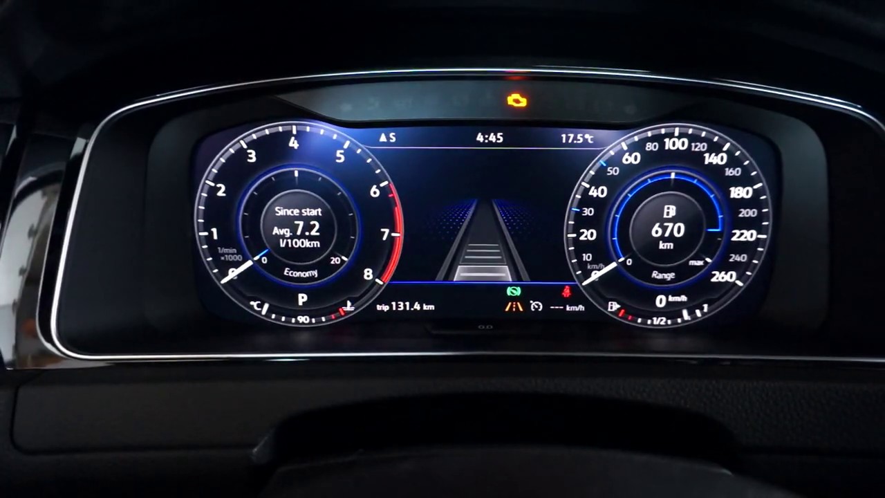 Кастомная цифровая приборная панель VW Golf R и распознавание дорожных знаков, кодирование OBDele...