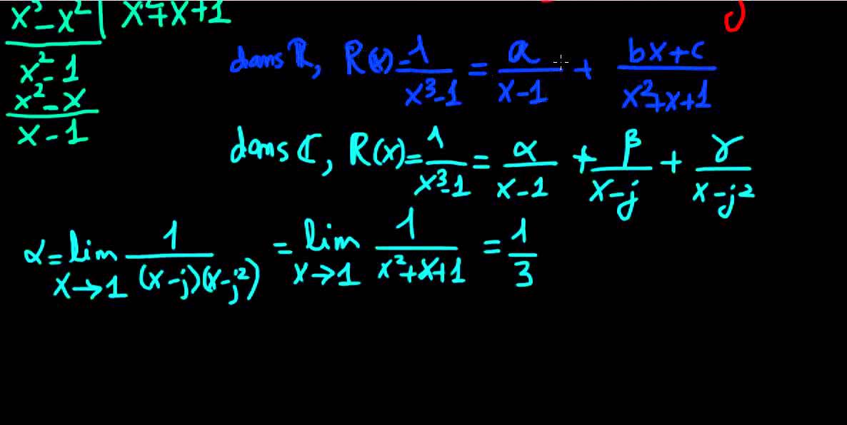 D&eacute;composition en &eacute;l&eacute;ments simples dans R ou dans C