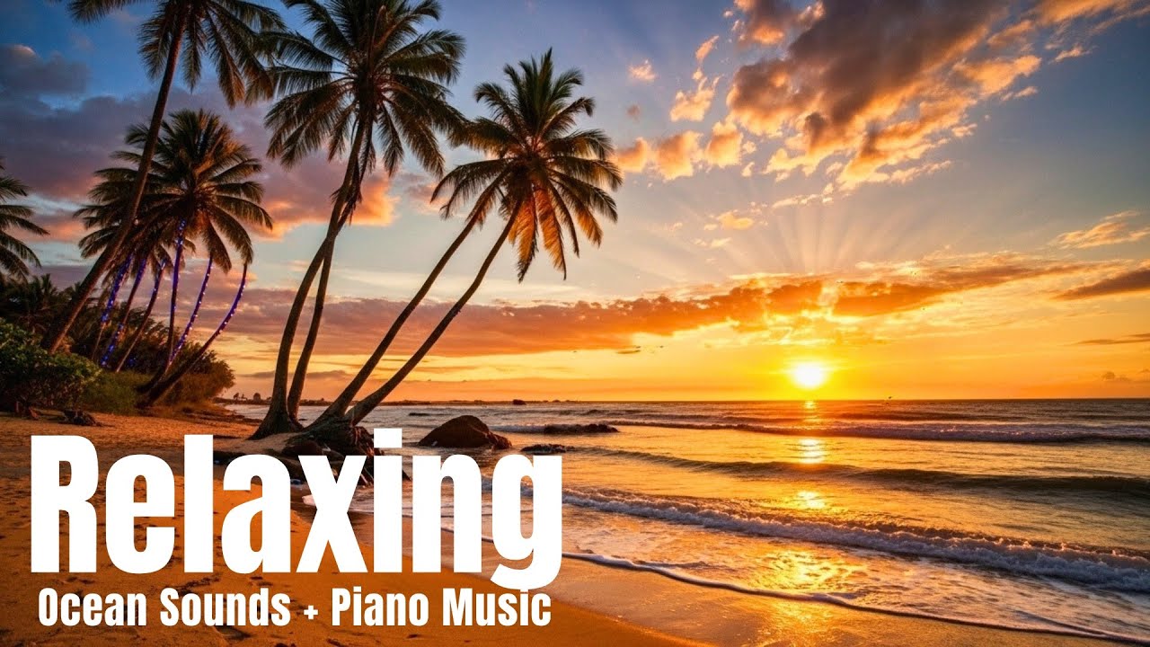  Ocean Waves + Relaxing Music for Deep Sleep & Stress Relief