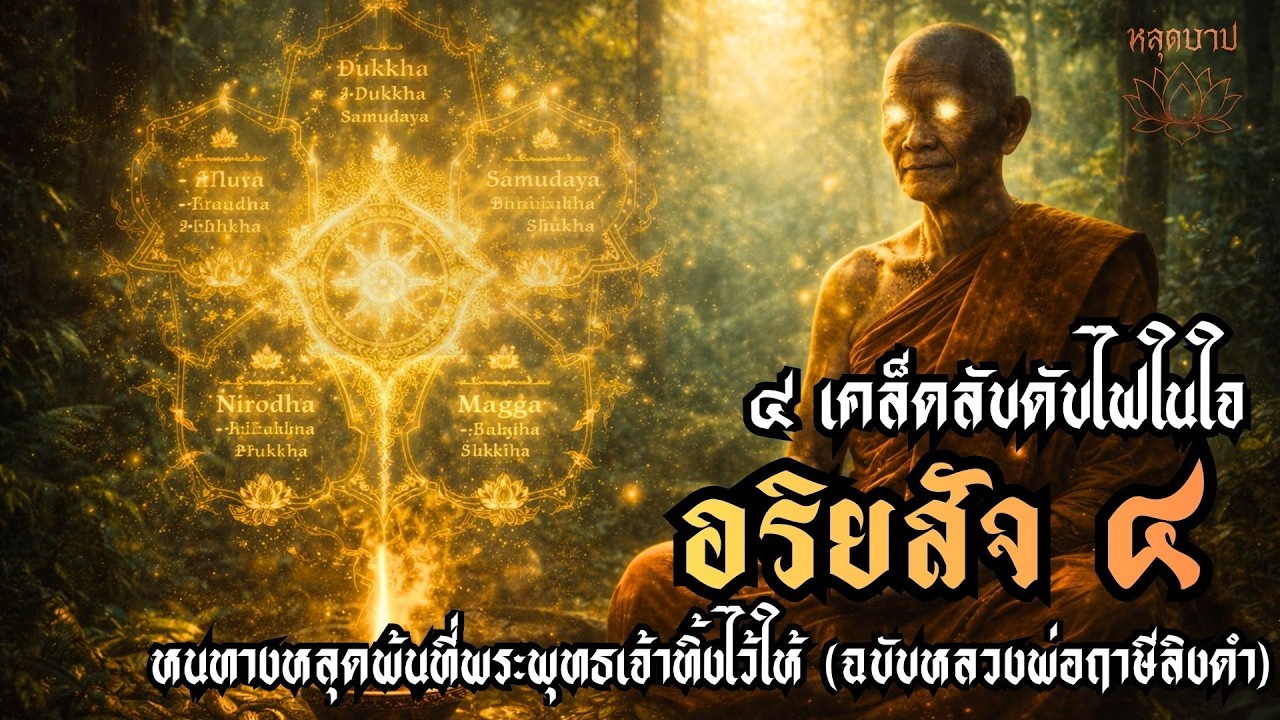 ๔ เคล็ดลับดับไฟในใจ อริยสัจ ๔ หนทางหลุดพ้นที่พระพุทธเจ้าทิ้งไว้ให้ (ฉบับหลวงพ่อฤาษีลิงดำ)