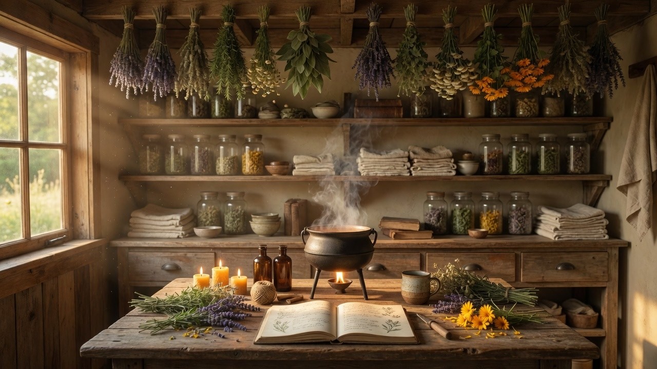 Aphelion Herb Room at Moonwillow Cottage | Cozy Witch Apothecary Ambience | 4 Hours