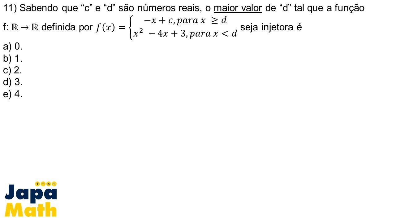 Prova Resolvida EsPCEx (2014 - 2015) - Função Injetora