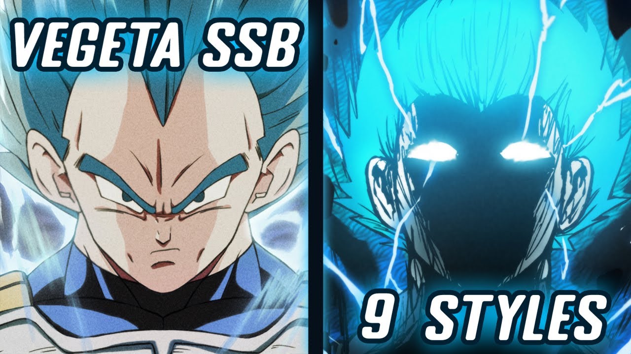 Drawing Vegeta Super Saiyan Blue in 9 Anime Styles | Dragon Ball Super