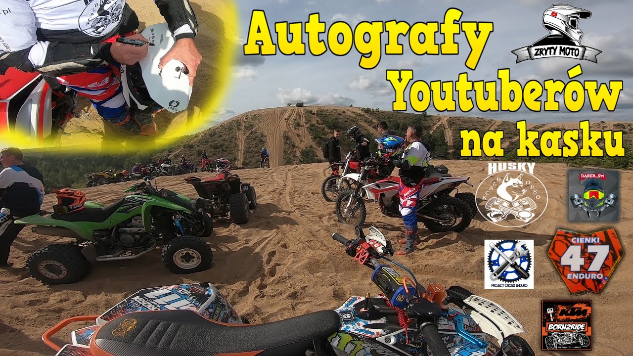 Zbieram Autografy na kasku || BlackOpso | Cienki | ProjectCross | ZrytyMoto // Żwirownia Uzdowo #2