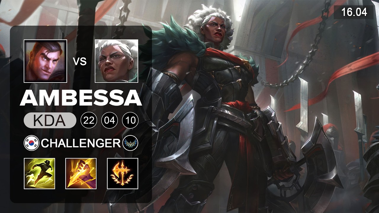 Ambessa vs Jayce Jungle - KR Challenger - Patch 16.04 Season 16