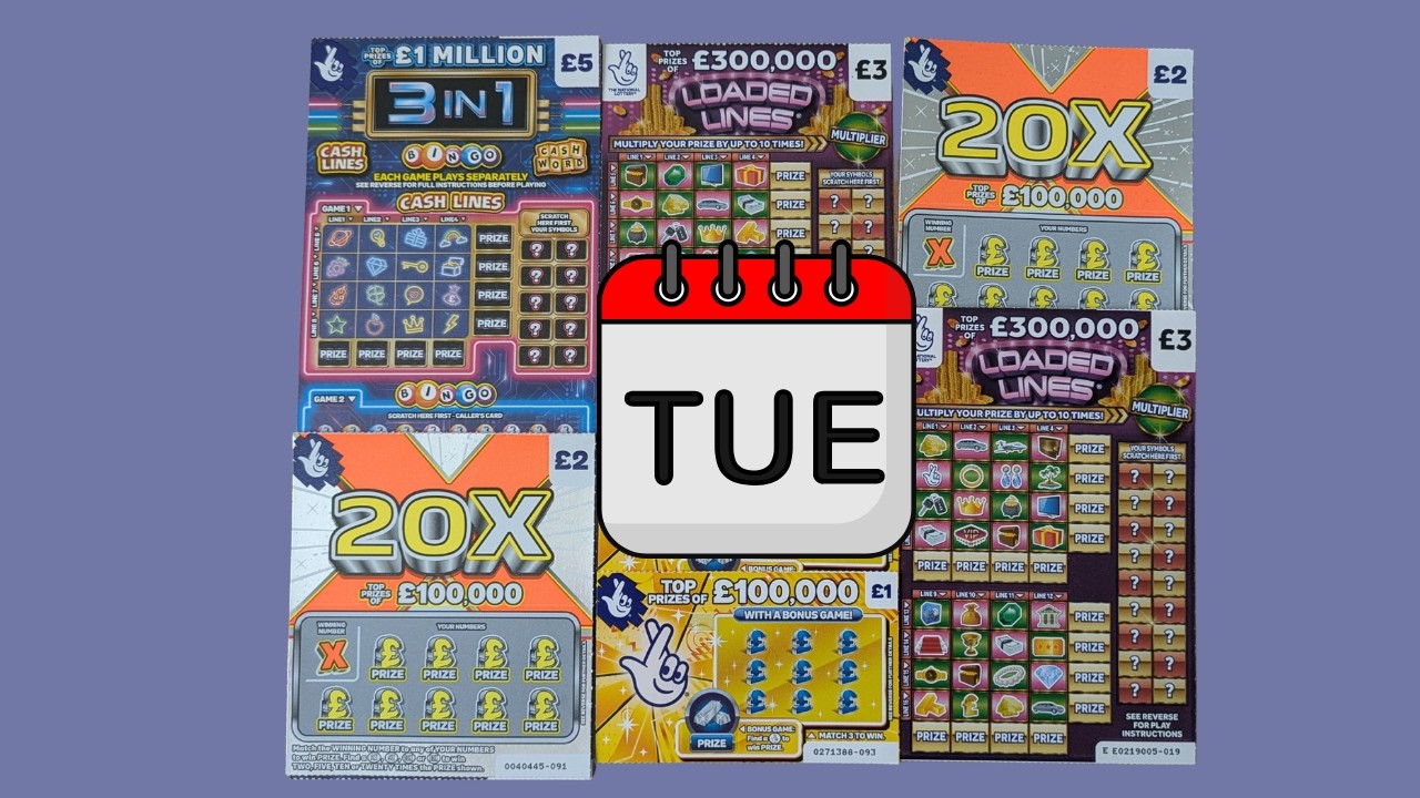 Tuesday Session. Scratch Cards from UK National Lottery.