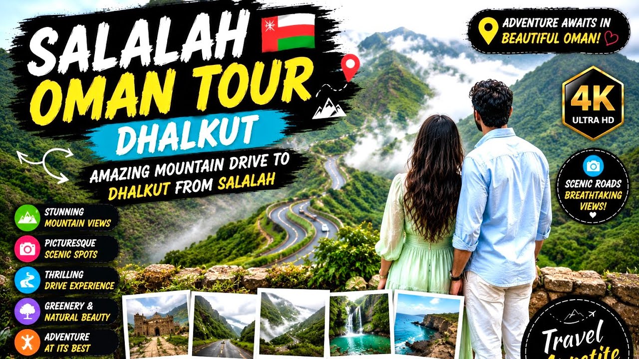 Salalah Oman Tour | Dhalkut | 4K | Amazing Mountain Drive to Dhalkut from Salalah #adventure #oman