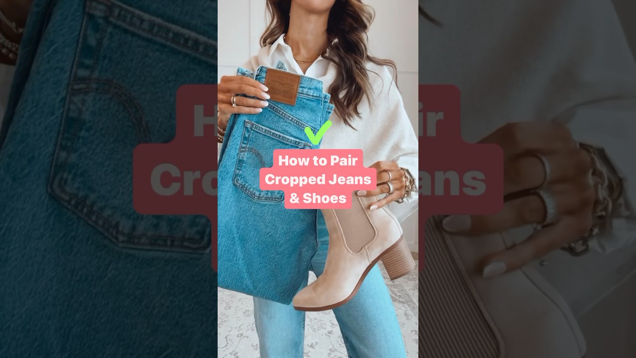 How to pair cropped jeans and shoes | how to style straight fit jeans women | Shop link in bio #tips