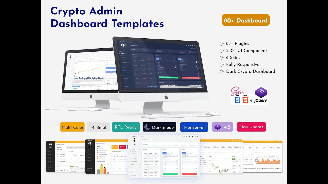 Crypto &ndash; Cryptocurrency Admin Dashboard Template With UI framework