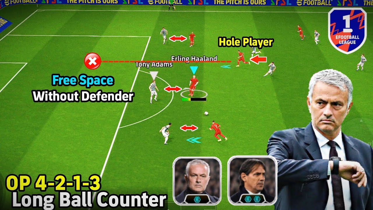 OP 4-2-1-3 🥵👉🔥 Best Long Ball Counter Formation In eFootball 2025 v4.4.0 ✅ | Squad Building Guide