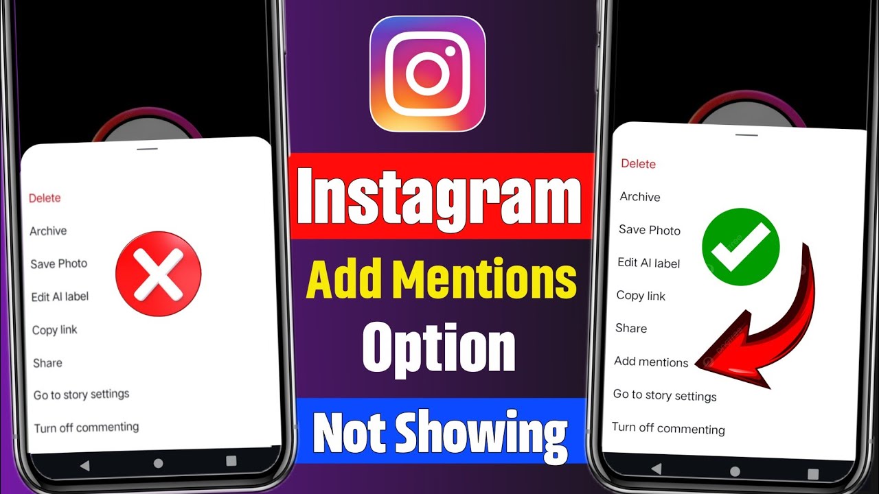 Add mention option not showing on instagram story | add mentions option not showing in Instagram