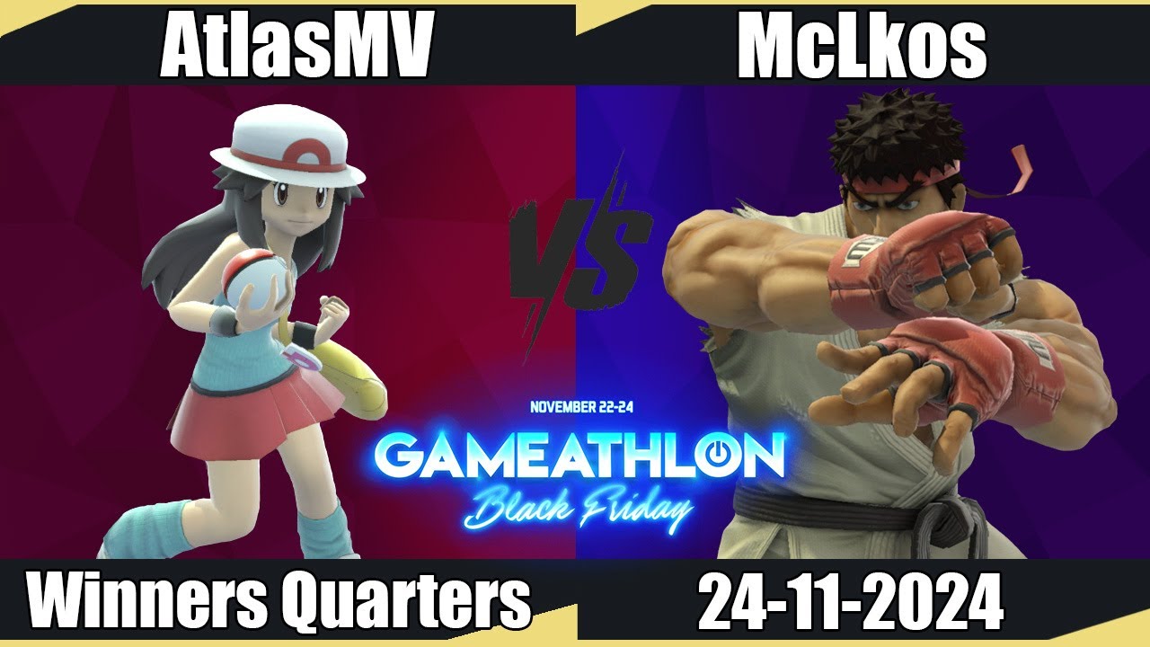 Gameathlon Black Friday - AtlasMV (Pokemon Trainer) vs McLkos (Ryu) WQ - SSBU