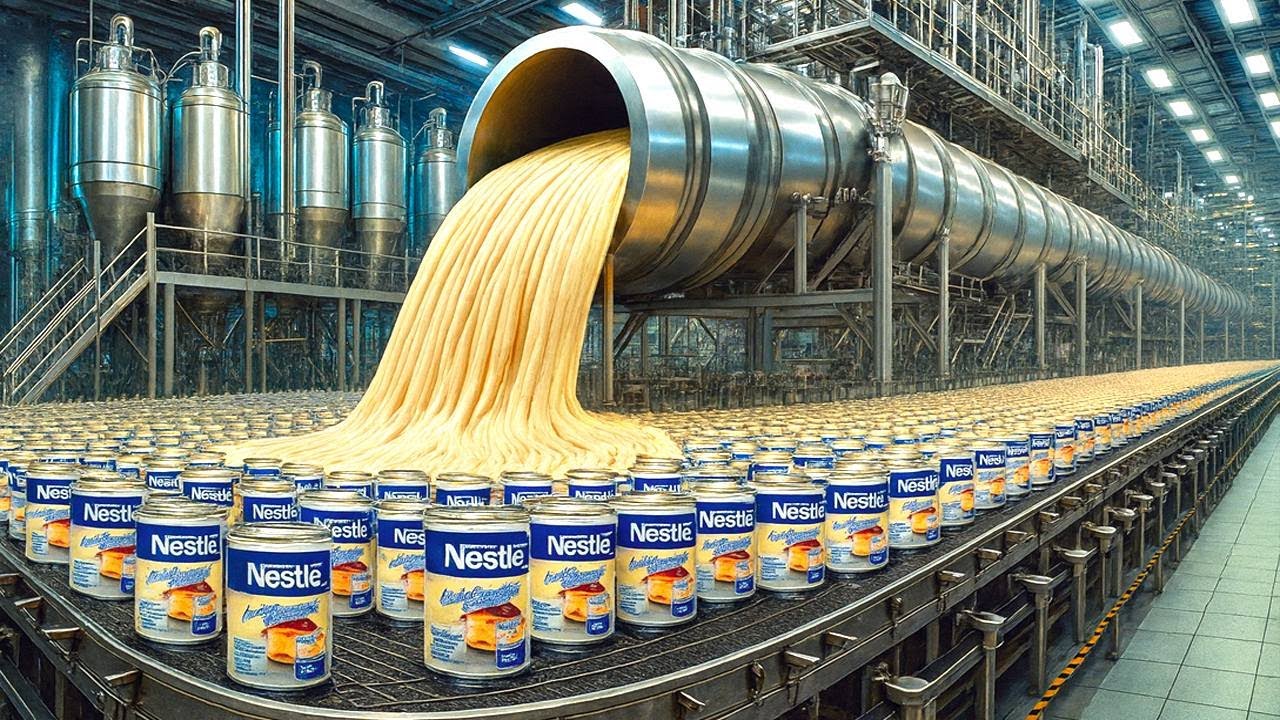 JAK PRODUKOWANA JEST SKONDENSOWANA MLEKO | WNĘTRZE MEGA FABRYKI 🏭