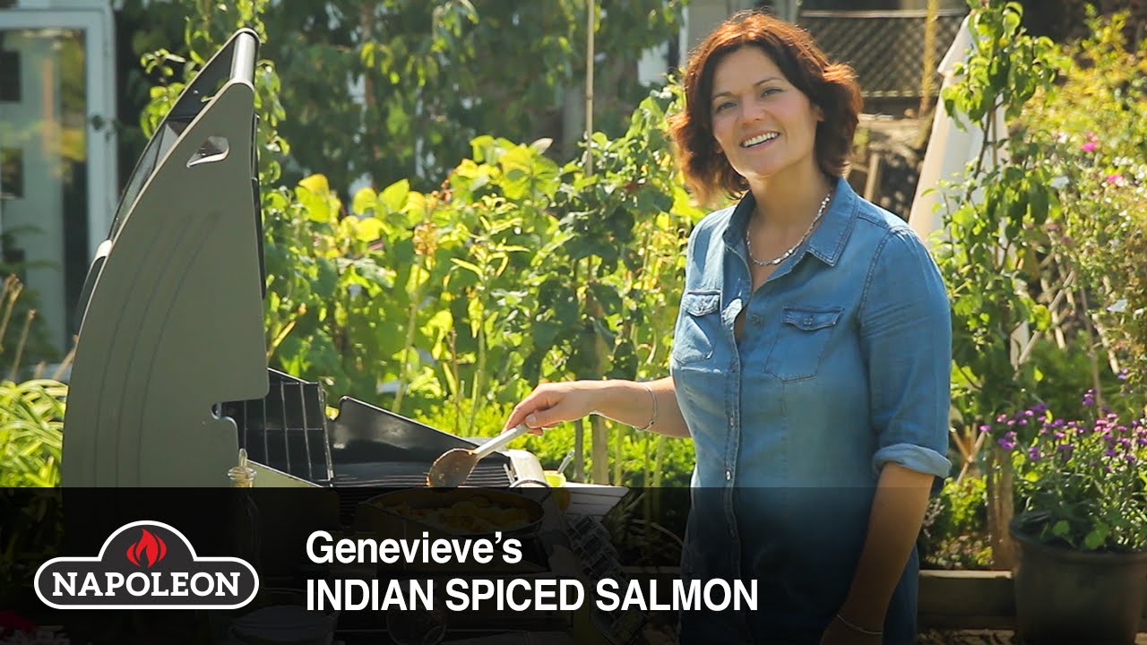 Genevieve's Indian Spiced Salmon with Bombay Potatoes on a Napoleon BBQ