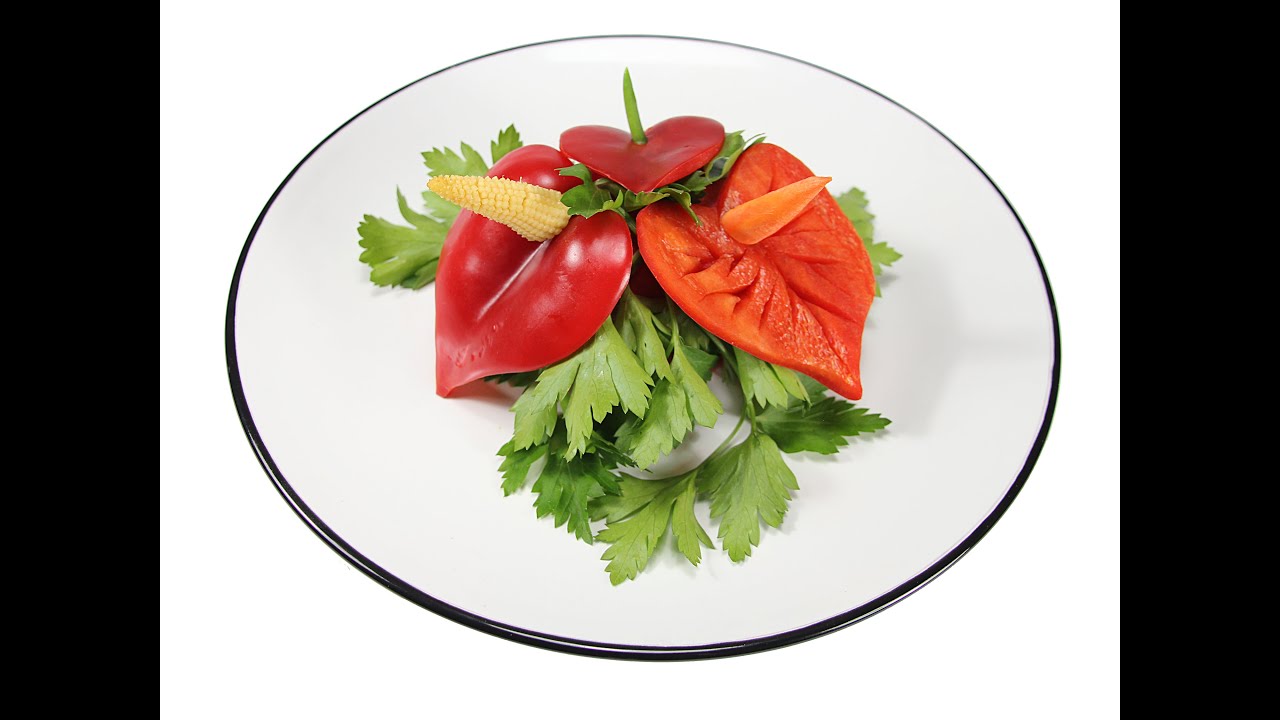023. Free vegetable carving course pepper anthurium II / Darmowy kurs carvingu anturium z papryki II