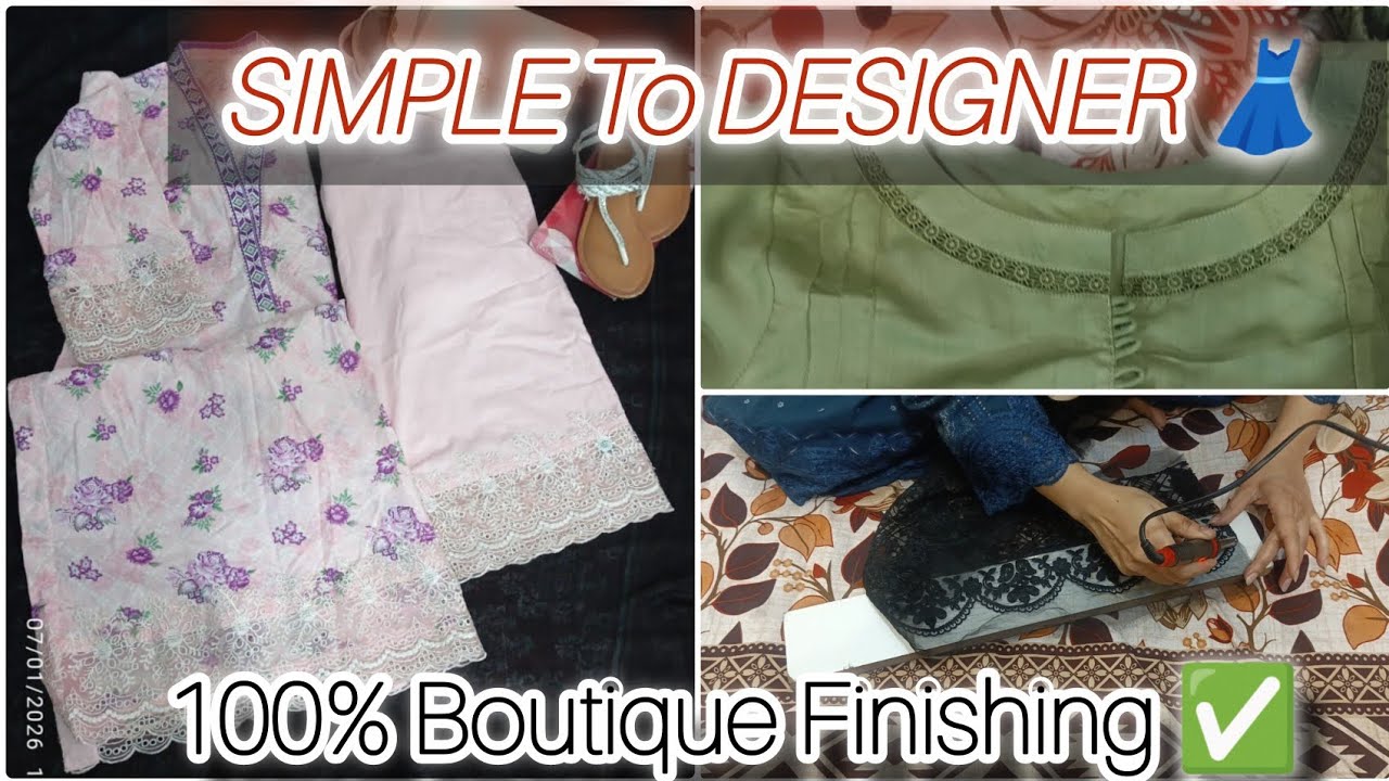 Final Look! 😍 Simple Suits ko maine aise Designer banaya | Boutique Style Stitching Result ✨