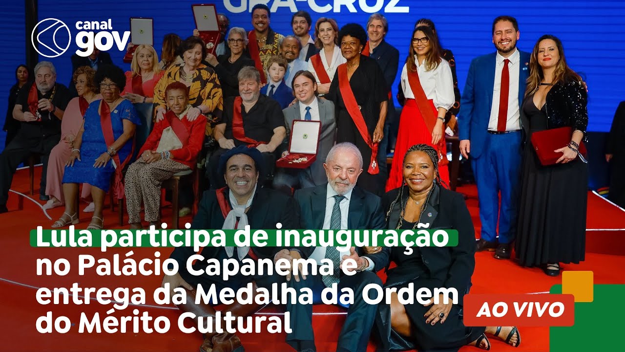 🔴 Lula participa de inauguração no Palácio Capanema e entrega da Medalha da Ordem do Mérito Cultural