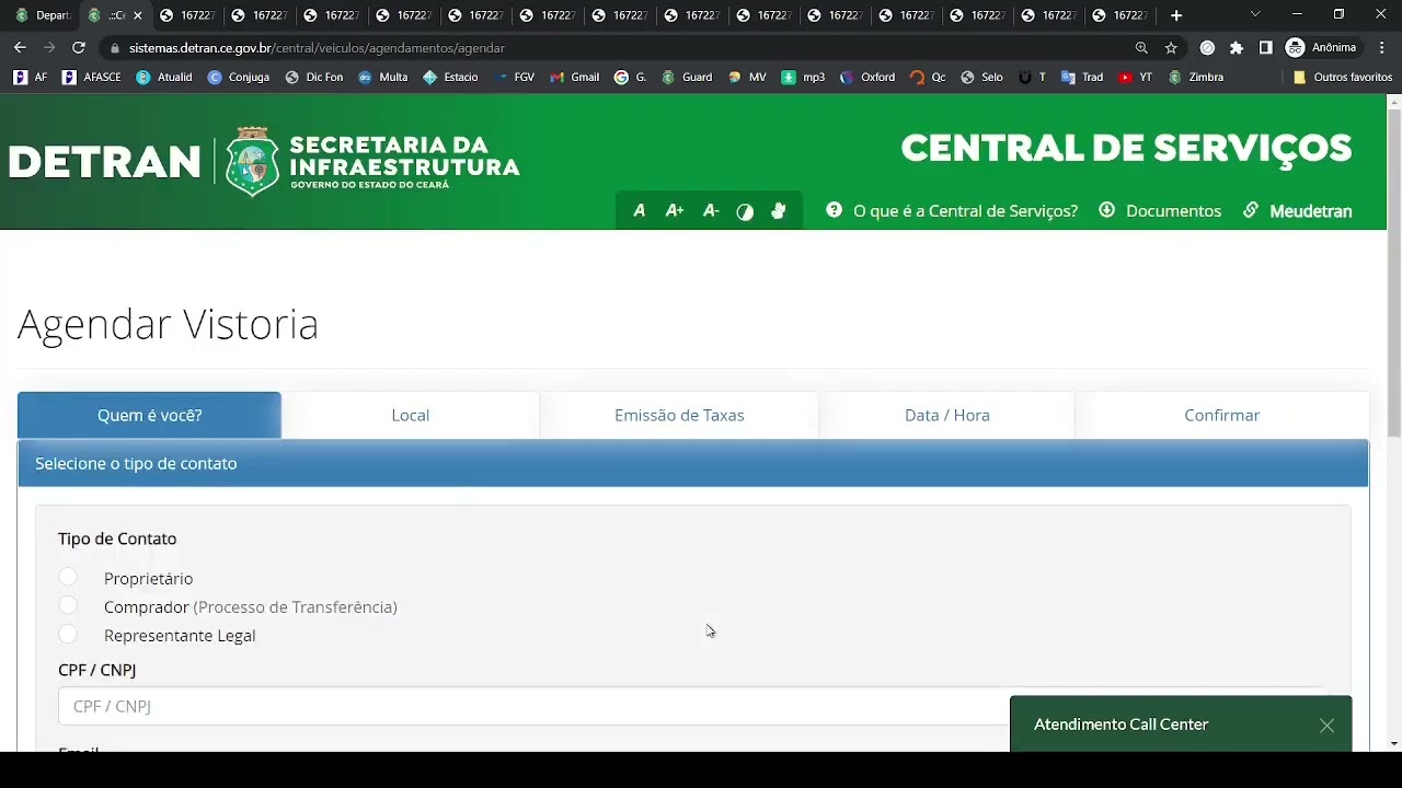 AGENDAMENTO VISTORIA DETRAN-CE P/ PRIMEIRO EMPLACAMENTO TRANSFERÊNCIA E ENTRE OUTROS SERVIÇOS  2023