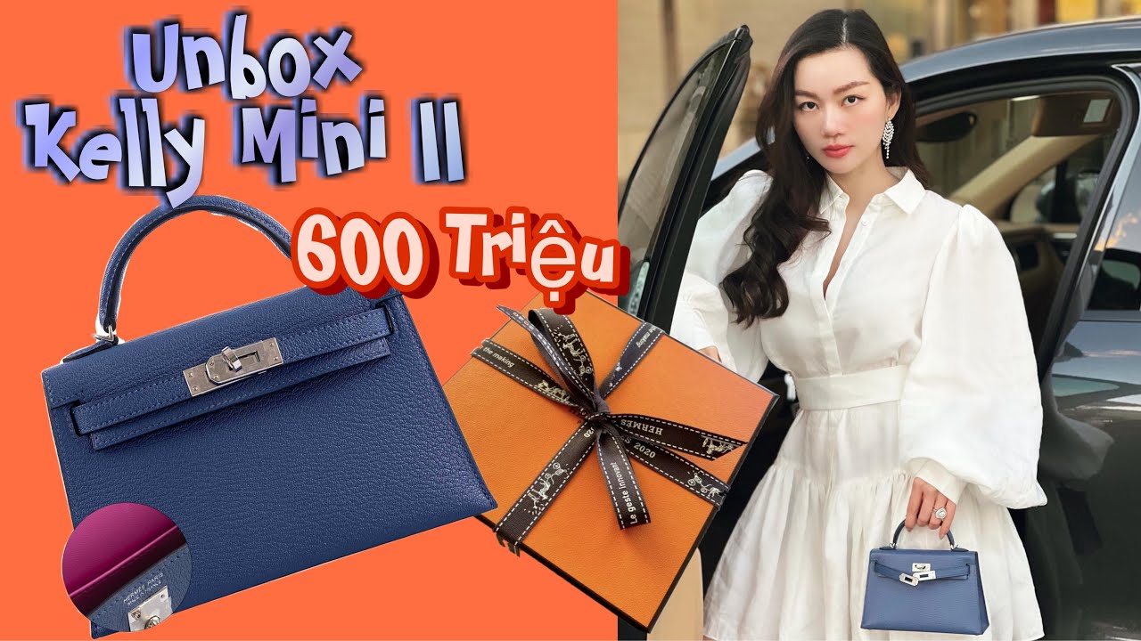 Unbox ( TÚI Hermes 600 Triệu 💸🍊 ) Kelly 20 Mini II Sellier Blue Brighton & Magnolia Chevre