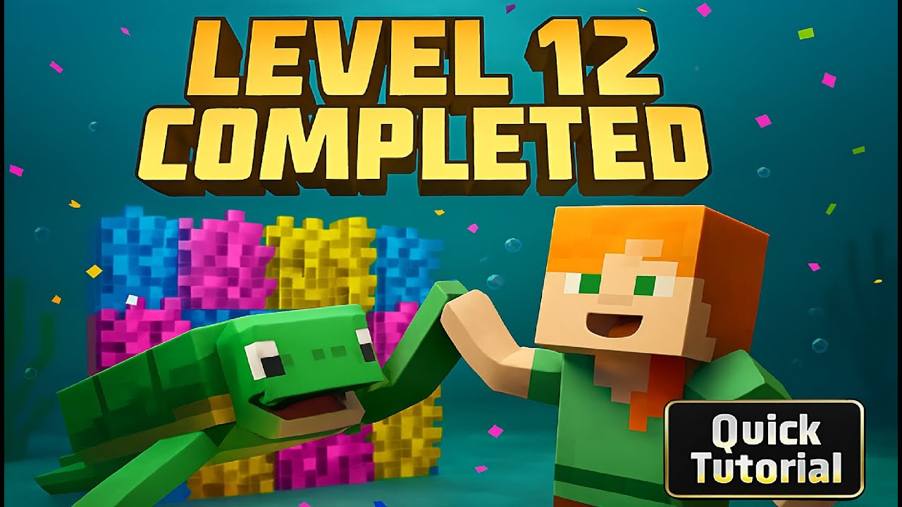 Minecraft Voyage Aquatic Level 12 | Quick Tutorial for kids | Hour of code