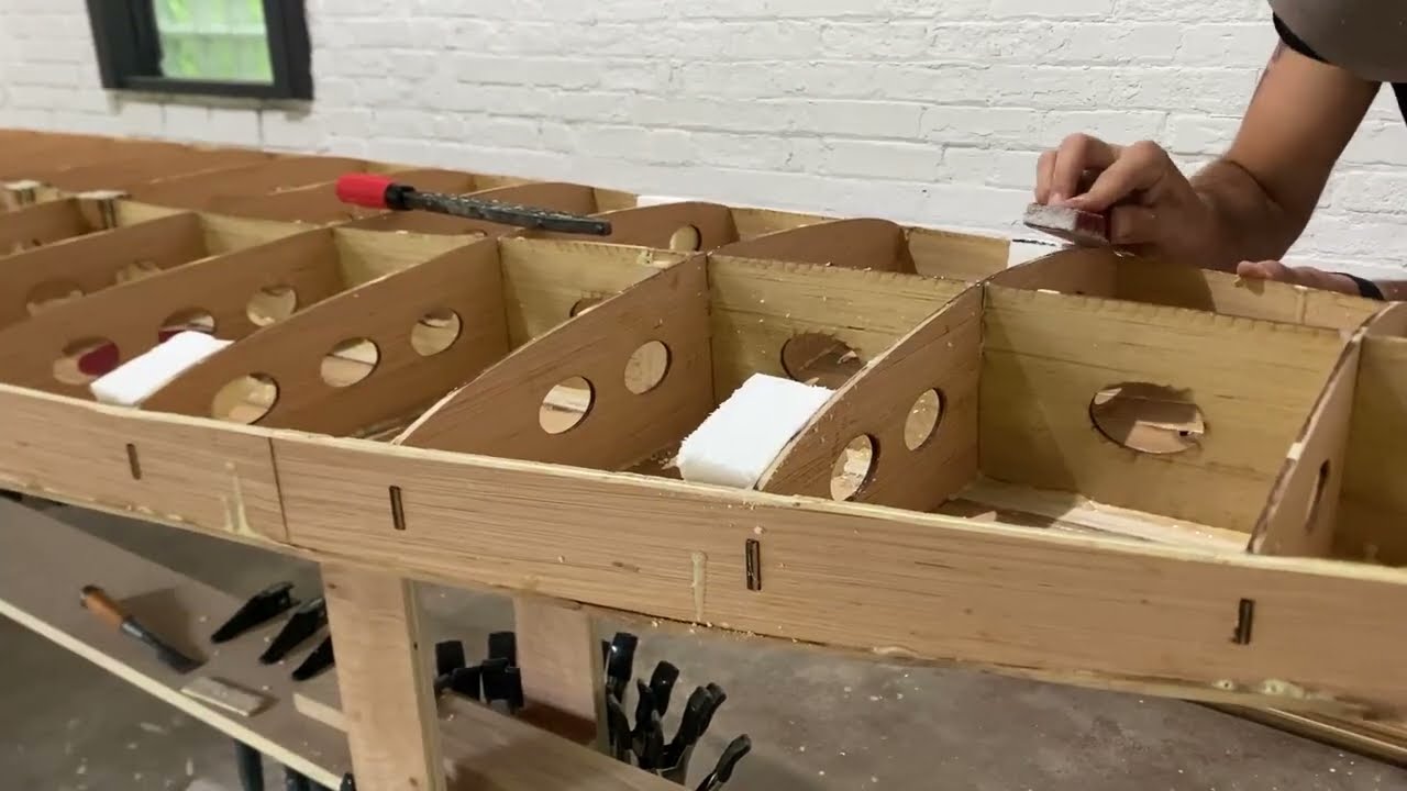 How to Make a Wood Paddle Board -  #6 Adding Internal Blocking