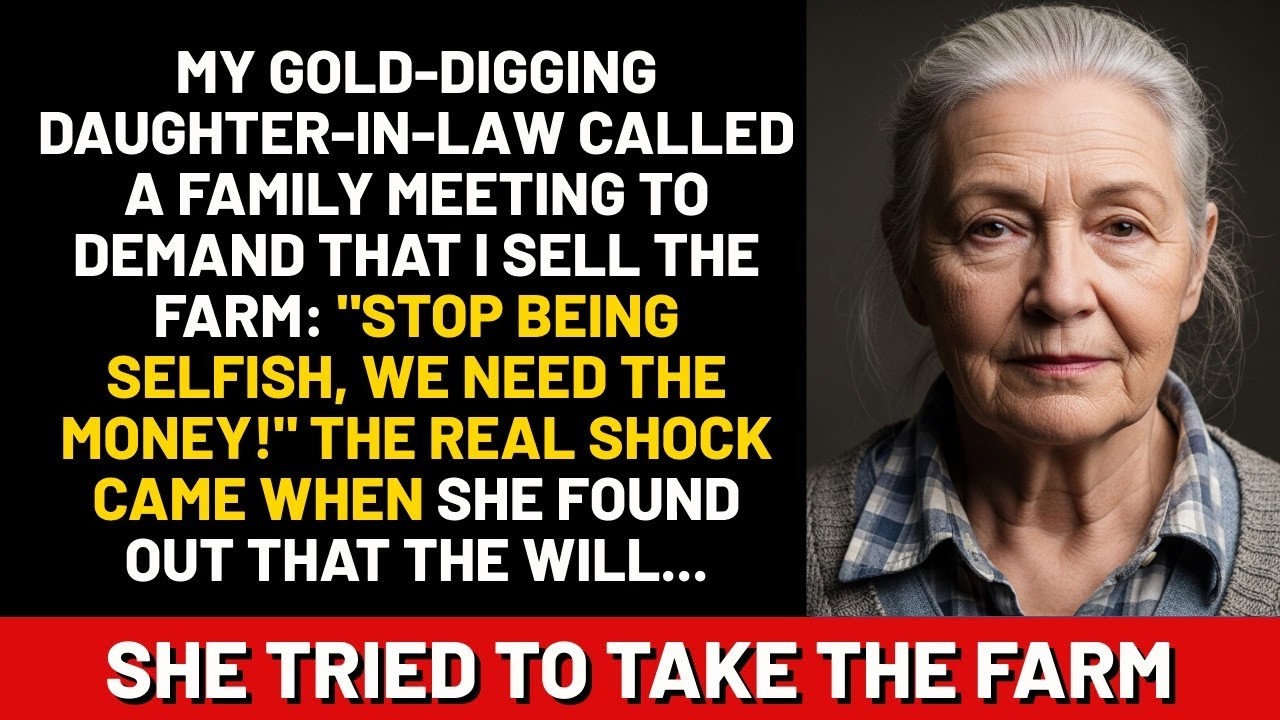 My daughter-in-law called a family meeting to demand that I sell the farm. The real shock came when