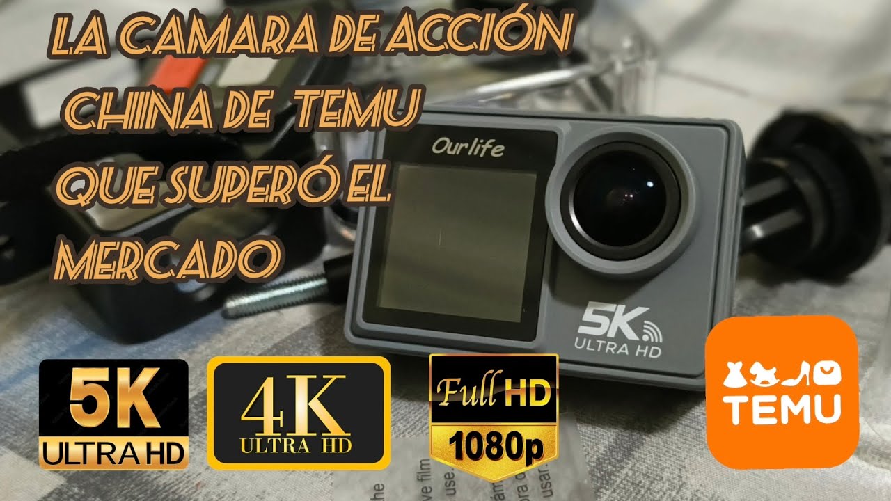 CAMARA DE ACCIÓN DE TEMU OUR LIFE 5K 30fps 4K 60fps #motos #gopro #dji