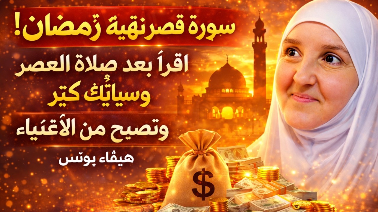 سورة قصيرة قبل نهاية رمضان! اقرأها بعد صلاة العصر وسيأتيك مال كثير وتصبح من الأغنياء. هيفاء يونس