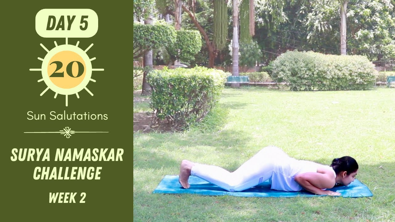Day 5 - Surya Namaskar Challenge | 20 Sun Salutations (Follow Along) | Bharti Yoga
