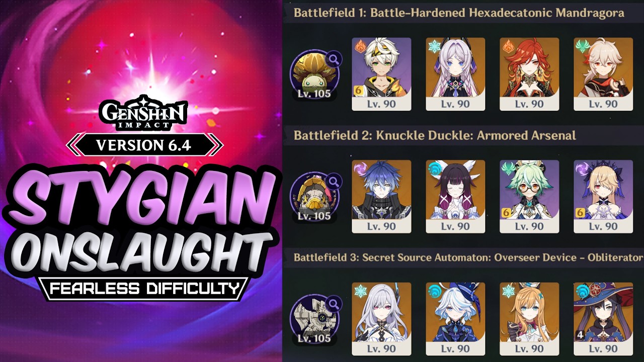 V6.4 Stygian Onslaught - Fearless Difficulty ft. C0 Mavuika, C0 Flins, C0 Skirk