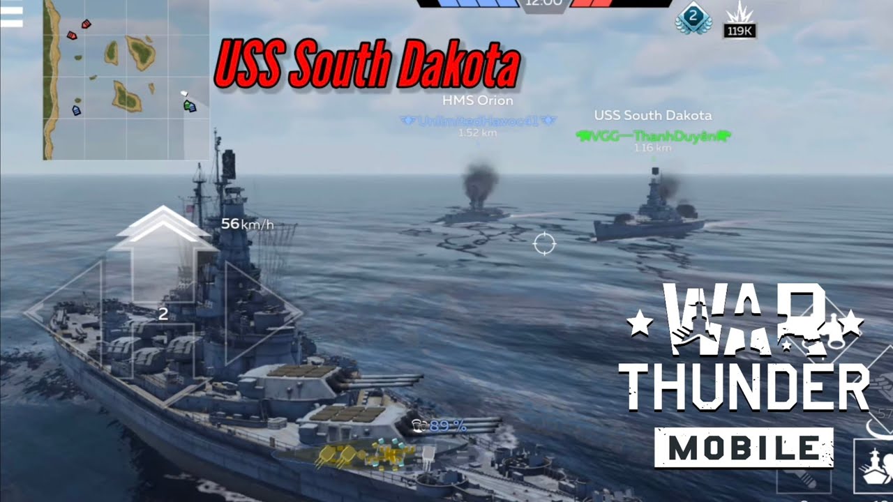 USS South Dakota: Close range brawling - War Thunder Mobile 