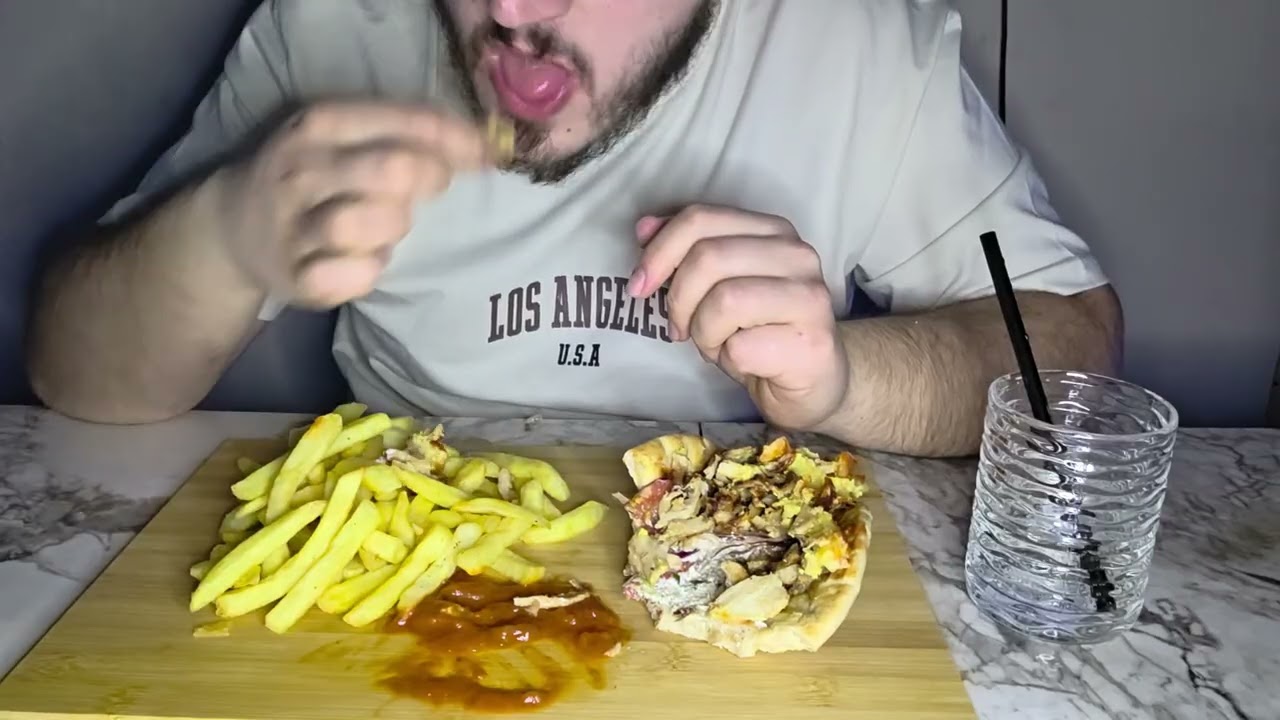 ASMR Chicken Gyro & French Fries 🌯🍟 |No Talking Relax Sound|