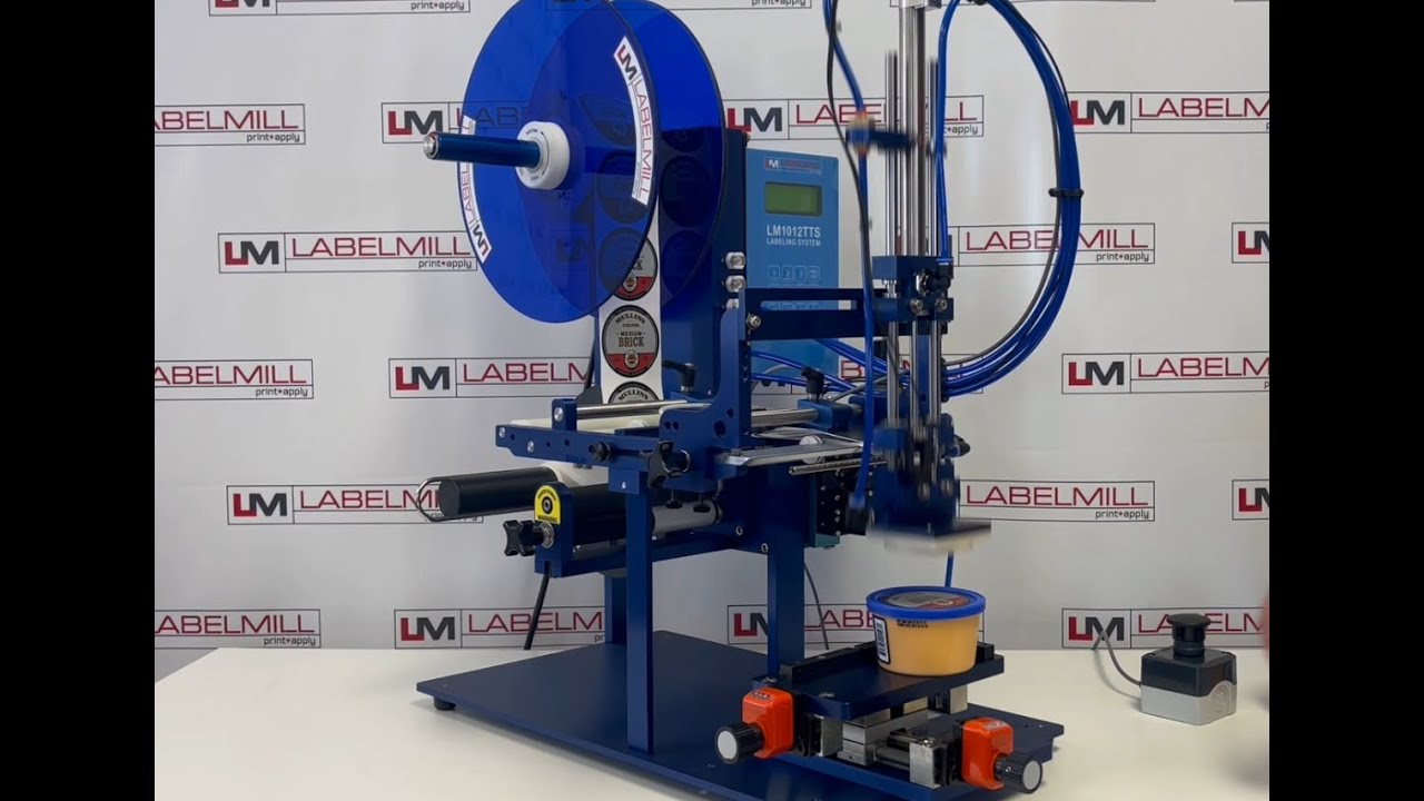 LabelMill, LM1012 Smart Tamp Semi-Automatic Label Applicator for Containers & Blocks of Cheese