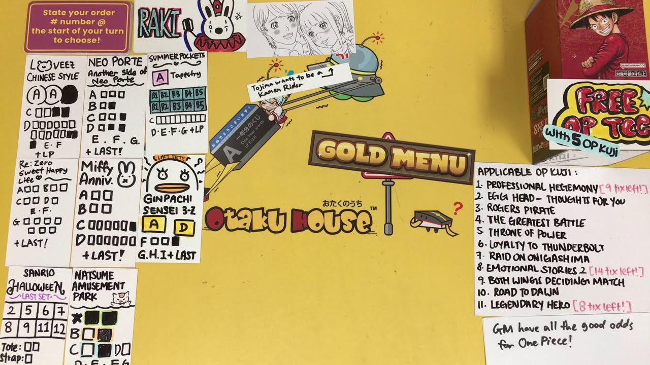 Otaku House LIVE Kuji : “FREE One Piece TCG Promo + More OP Kuji Titles Added!” (Part 1)