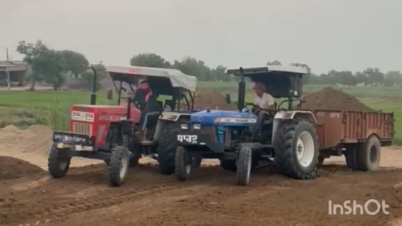 New Holland 3630  vs Swaraj 855 Pulling on Loaded Trolley