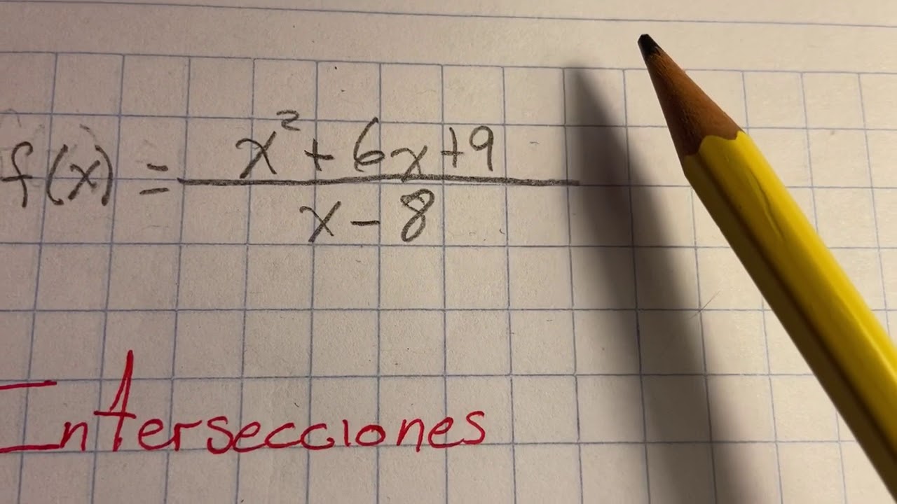 Intersecciones y asíntotas de una función racional