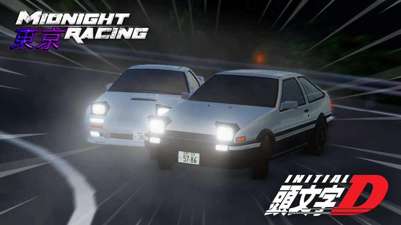 FC3S vs AE86 (Initial D) - Midnight Racing: Tokyo (Recreation)
