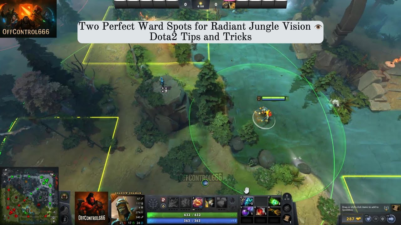 Two Perfect Ward Spots for Radiant Jungle Vision 👁️Dota2 Tips and Tricks