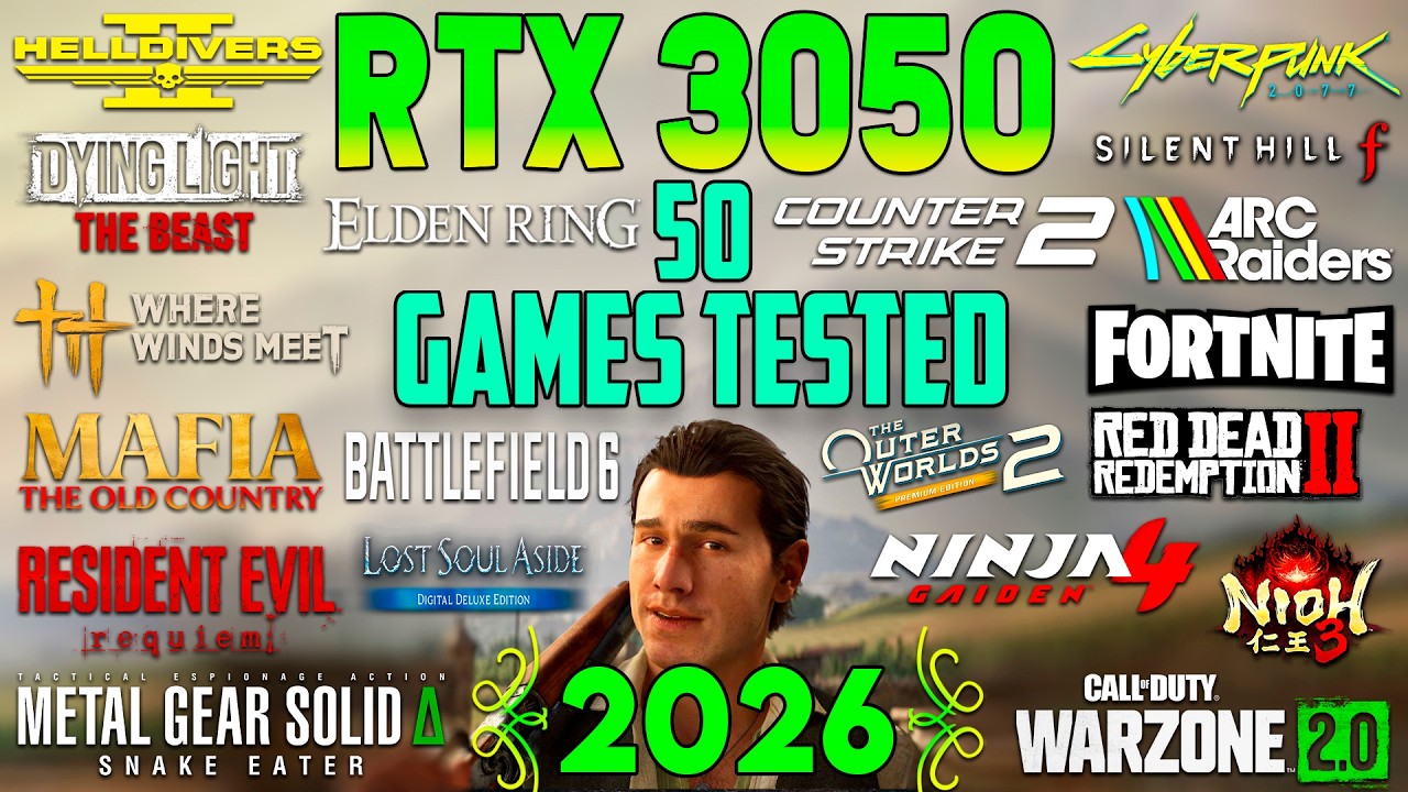 Тест производительности RTX 3050 в играх в начале 2026 года &ndash; протестировано 50 игр!