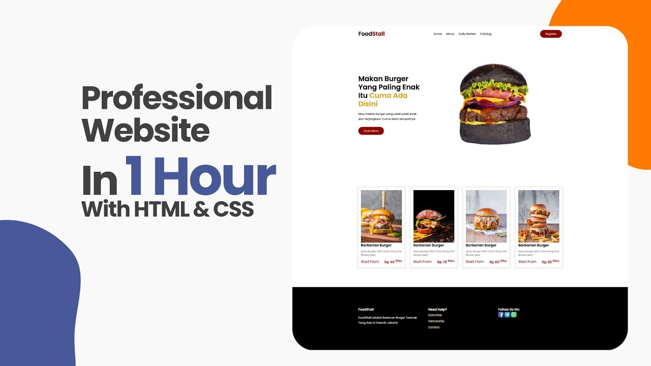 Membuat Professional Website (UMKM Makanan) Dengan HTML Dan CSS Dalam 1 Jam