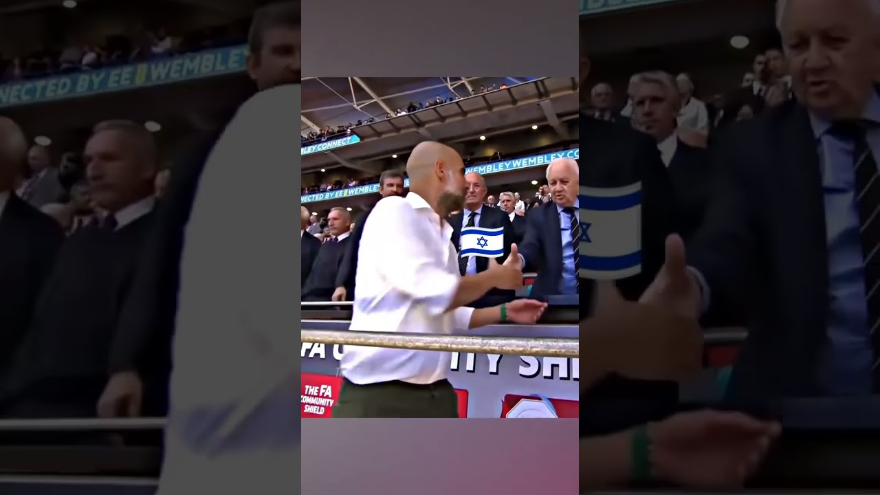 Pep guardiola ignored isrealien men 😬😯#football #footballshorts #footballlaughs #footballmoments