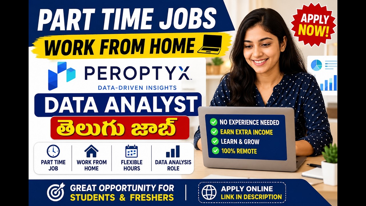 Part time jobs work from home 💻 | Peroptyx Data Analyst Telugu Job | Part Time WFH