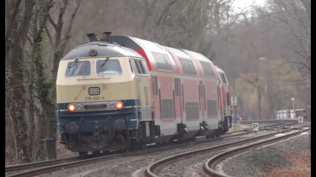 Doppelstockwagen und BR 218 bei der Westfrankenbahn im Dez 2017 und Jan 2018 - Alex E