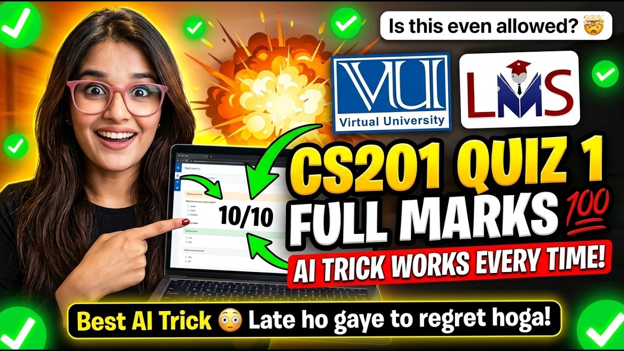 CS201 Quiz 1 Full Marks Trick 🔥 | Get 10/10 Every Time VU | Secret  Hacks #virtualuniversity #exam