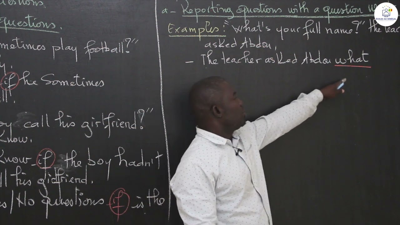 Cours - Terminale - Anglais : Grammar / Reporting questions / Mr Soumaré