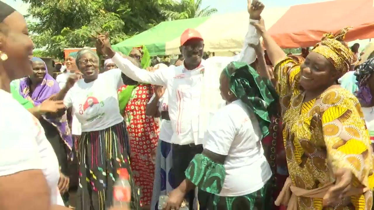 Diamala Kouassi, Moussouaré Touré, Léopold Tano et Parfait Traoré en campagne à M'Bahiakro