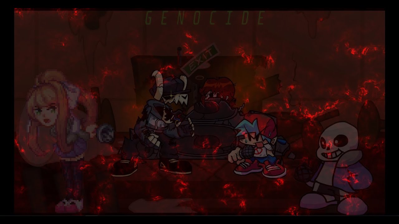 Quit or... DIE. | FNF Genocide but Monika and Sans Sing it.