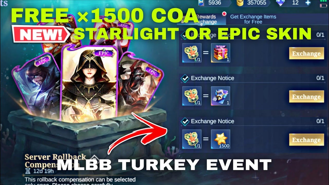 FREE 1500 CRYSTAL OF AURORA, STARLIGHT CARD OR EPIC SKIN | MLBB TURKEY EVENT 2026