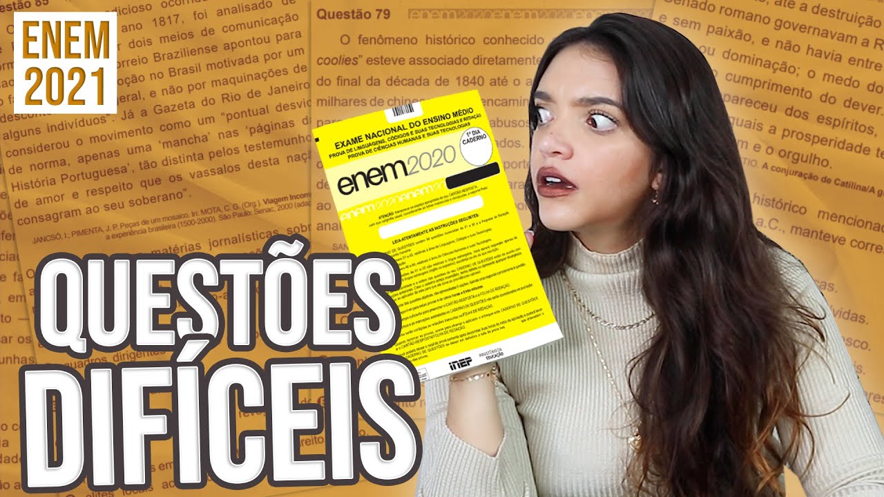 😱EXPLICANDO AS QUEST&Otilde;ES MAIS DIF&Iacute;CEIS DO ENEM 2020! (D&eacute;bora Aladim)