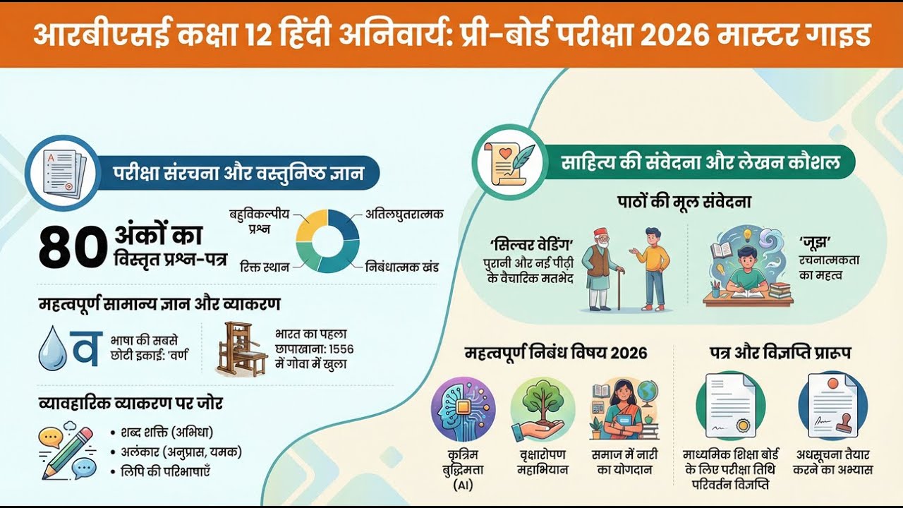 कक्षा 12वीं हिंदी अनिवार्य प्री बोर्ड पेपर 2026,Class 12 Hindi Compulsory Pre Board Paper 2026,